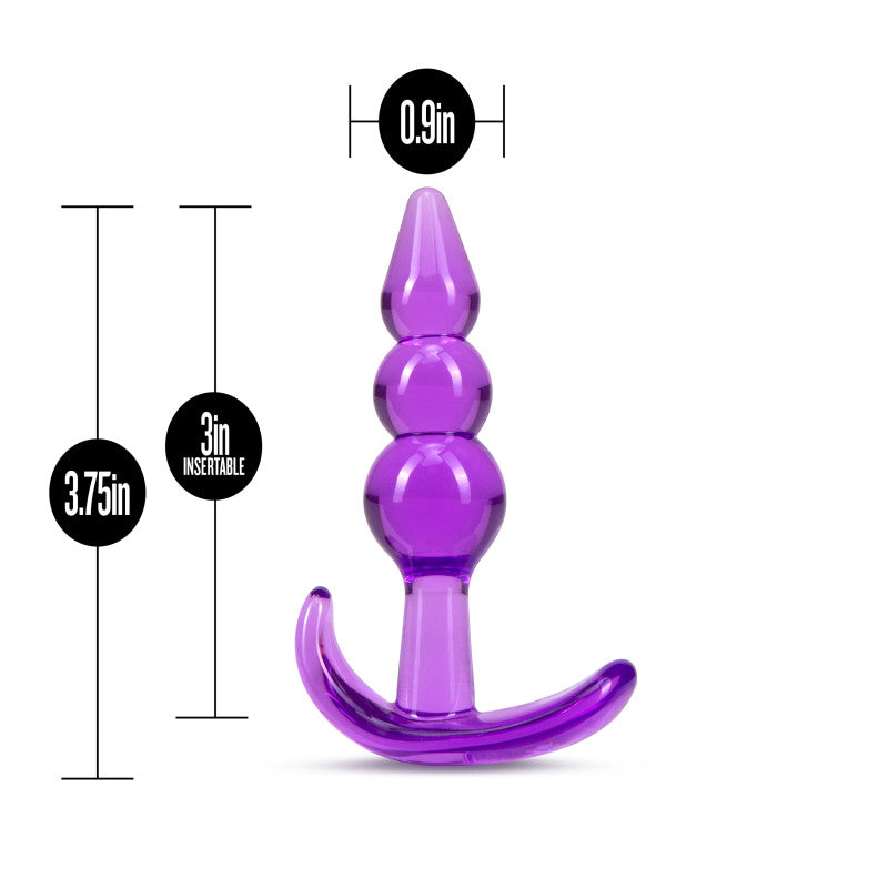 Blush Novelties B Yours Triple Bead Anal 9.5cm Butt Plug Purple