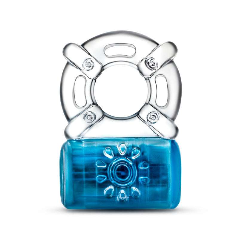 Blush Novelties Play With Me Pleaser Rechargeable C-Ring Cock Ring - Blue