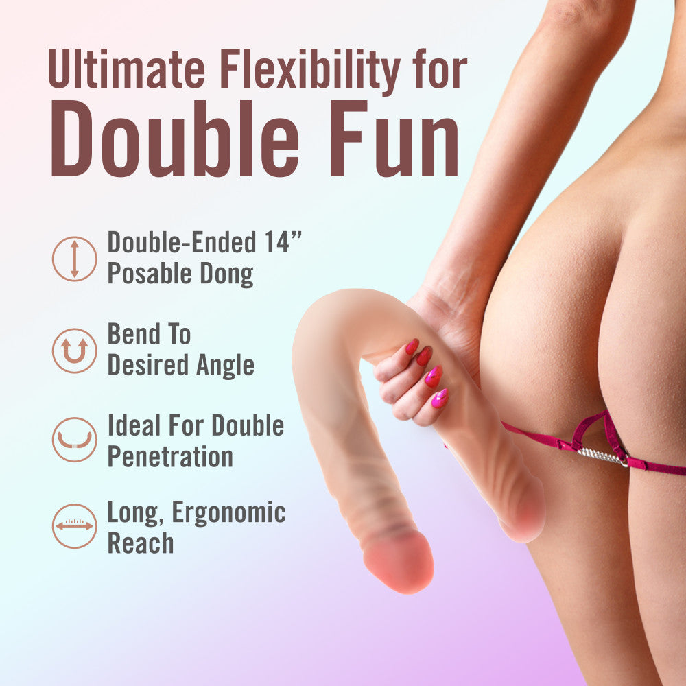 Dr. Skin Plus 14" Posable Double Dong
