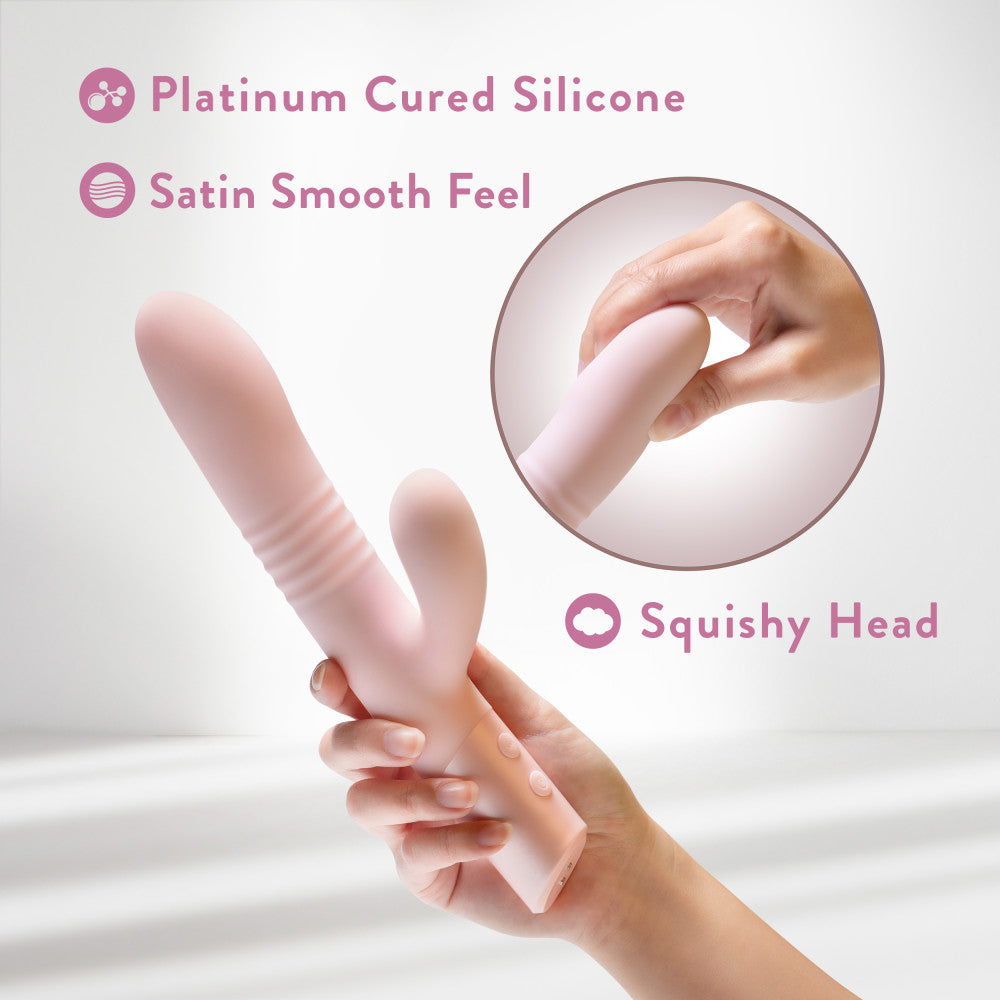 Blush Novelties | Fraya - Pink 24.1cm USB Rechargeable Thrusting Rabbit Vibrator