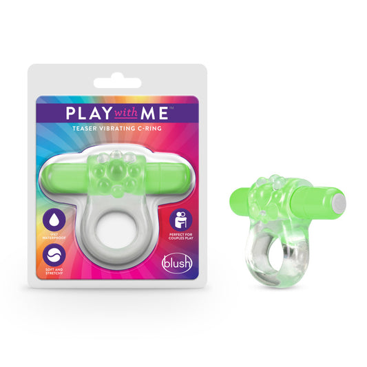 Blush Novelties Play With Me Teaser Vibrating C-Ring Cock Ring - Green
