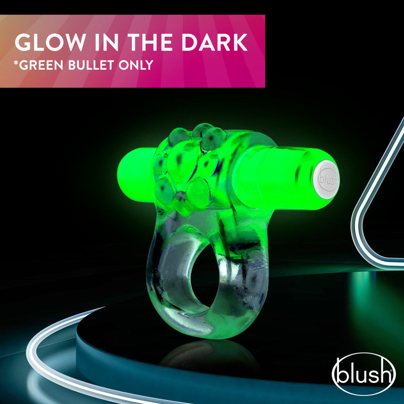 Blush Novelties Play With Me Teaser Vibrating C-Ring Cock Ring - Green