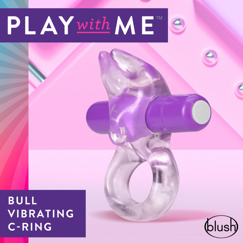 Blush Novelties Play With Me Bull Vibrating C-Ring Cock Ring - Purple