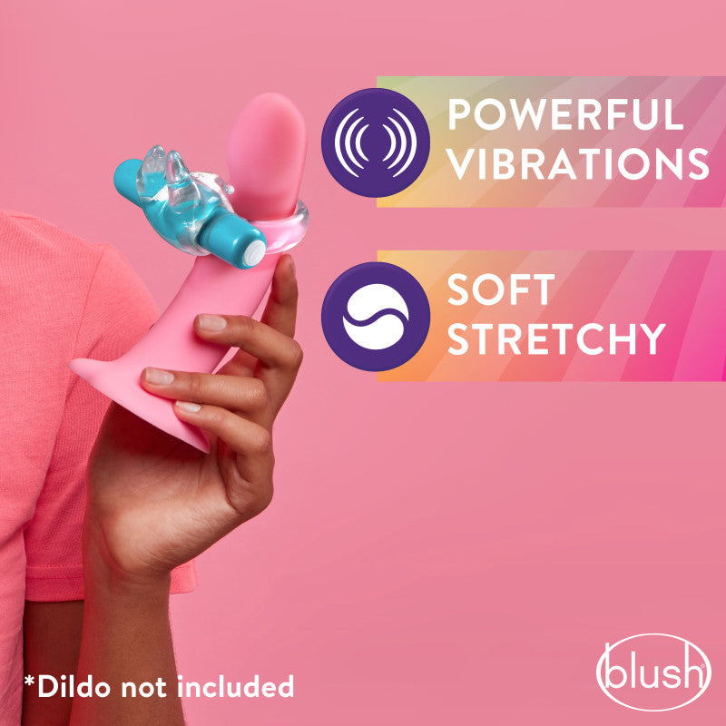 Blush Novelties Play With Me Bull Vibrating C-Ring Cock Ring - Blue