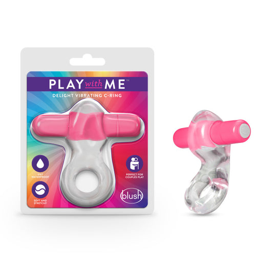 Blush Novelties Play With Me Delight Vibrating C-Ring Cock Ring - Pink
