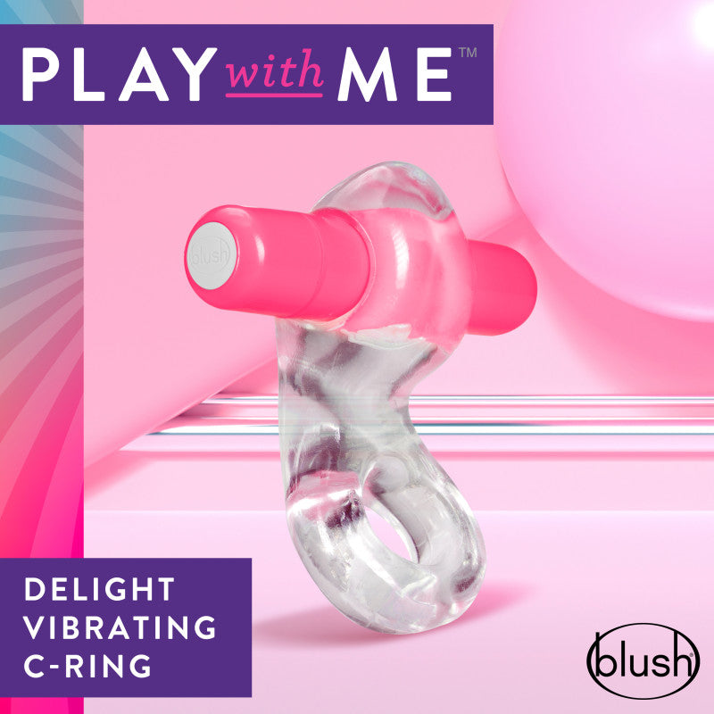Blush Novelties Play With Me Delight Vibrating C-Ring Cock Ring - Pink
