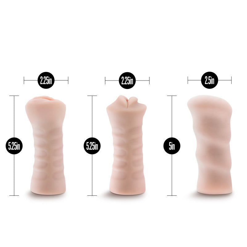 Blush Novelties | M For Men 3-Pack Self-Lubricating Vibrating Strokers