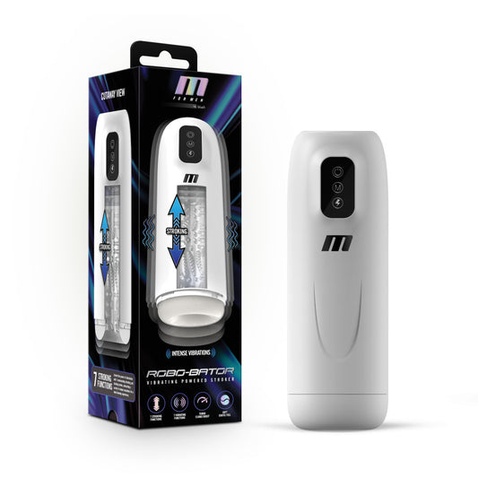 Blush Novelties | M For Men Robo-Bator - White USB Rechargeable Vibrating Stroking Auto Stroker