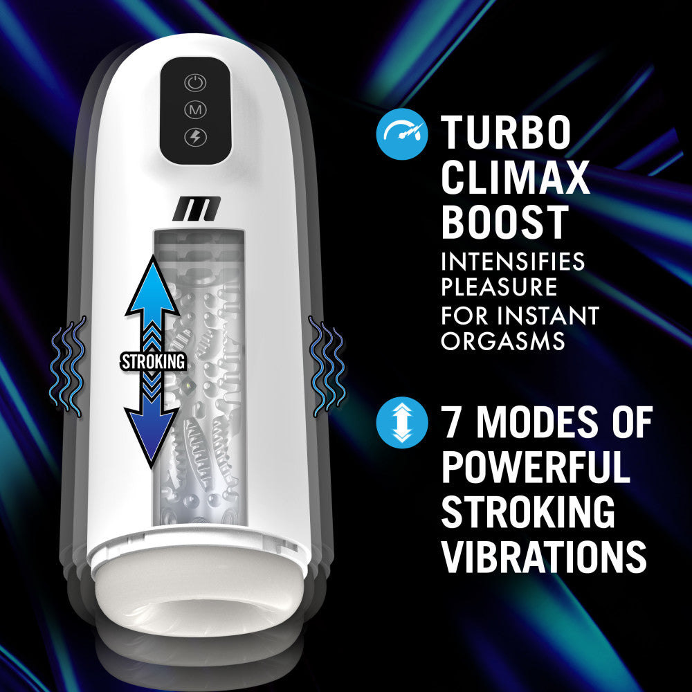 Blush Novelties | M For Men Robo-Bator - White USB Rechargeable Vibrating Stroking Auto Stroker