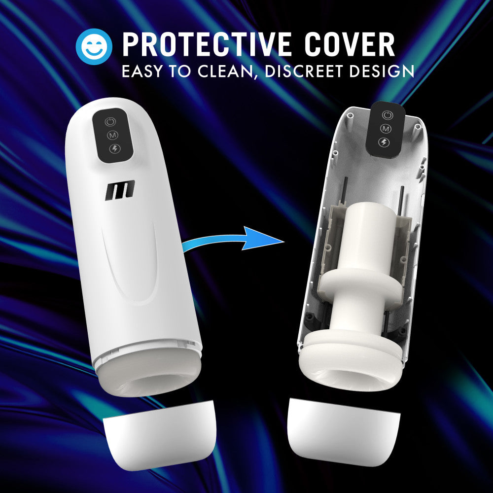 Blush Novelties | M For Men Robo-Bator - White USB Rechargeable Vibrating Stroking Auto Stroker