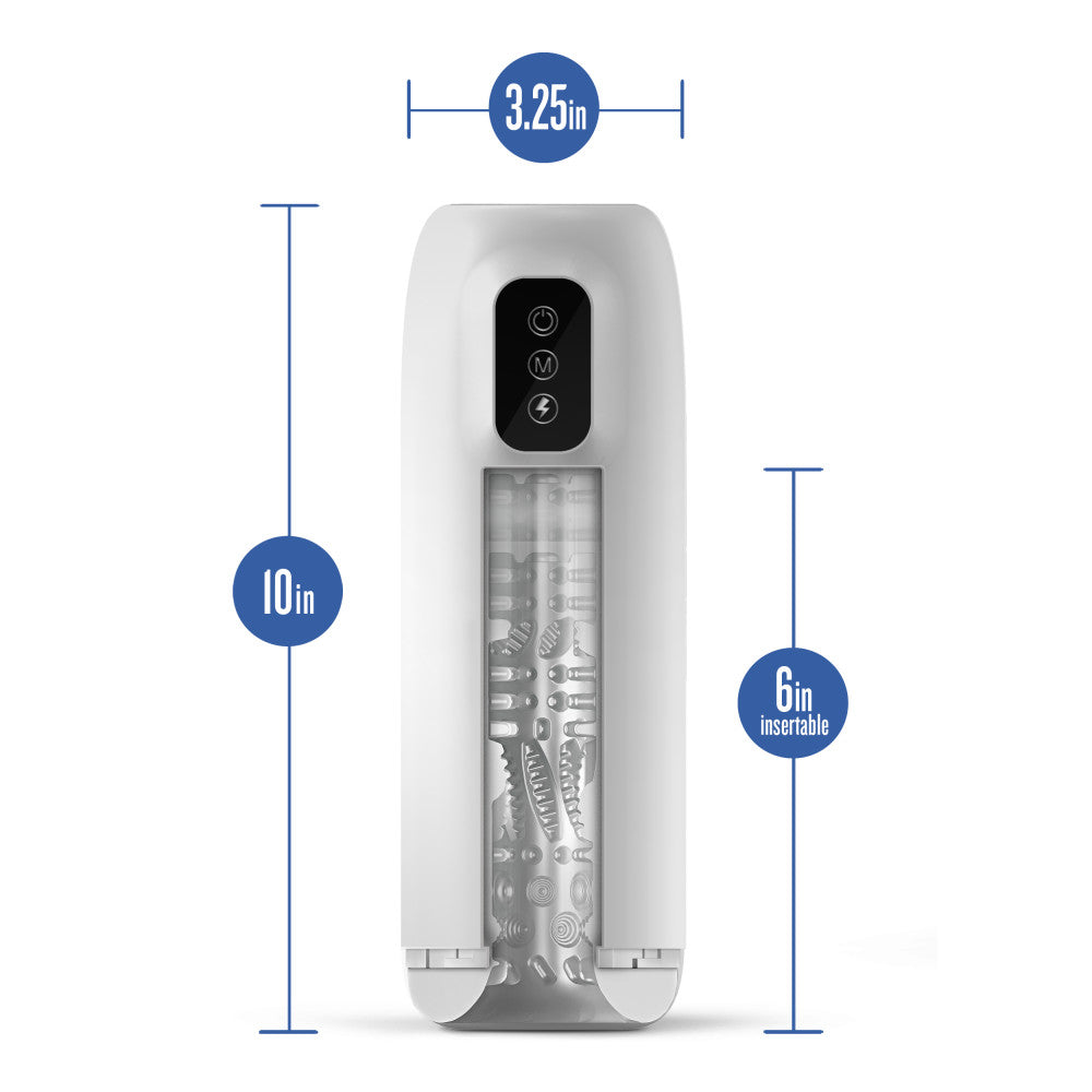 Blush Novelties | M For Men Robo-Bator - White USB Rechargeable Vibrating Stroking Auto Stroker