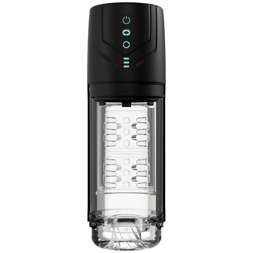 Blush Novelties | M For Men Whirlwind Pro - Clear USB Rechargeable Rotating & Sucking Auto Stroker