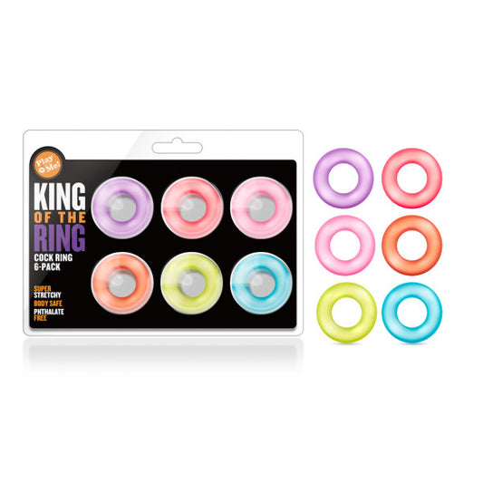 Blush Novelties Play With Me - King of the Ring - Coloured Cock Rings - Set of 6