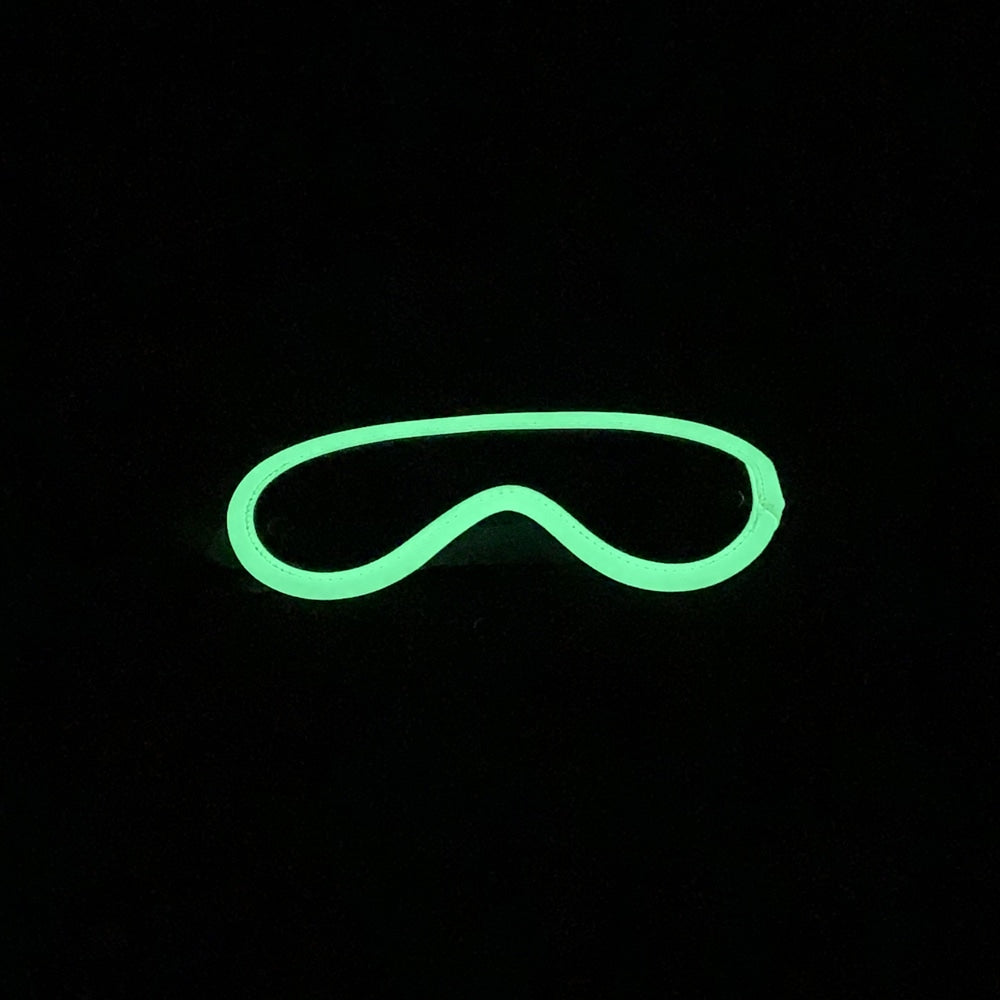 Love In Leather Black & Glow in the Dark Blindfold BLI068