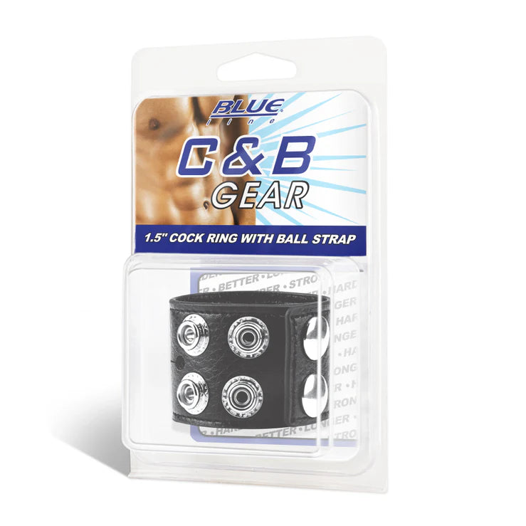 Electric EEL | Blue Line 1.5" Cock Ring With Ball Strap
