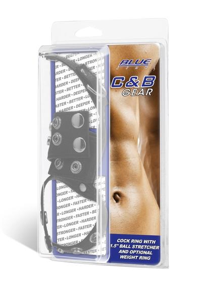 Electric EEL | Blue Line Cock Ring With 1.5" Ball Stretcher And Optional Weight Ring