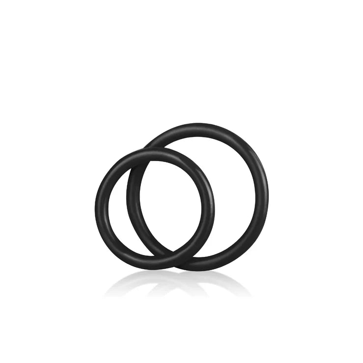 Electric EEL | Blue Line Silicone Cock Ring Set Black