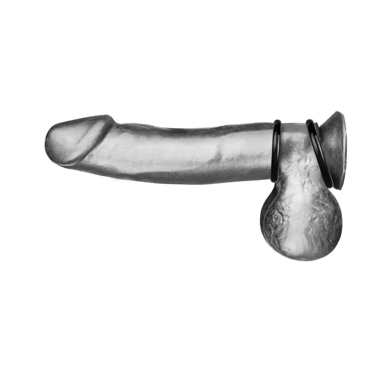 Electric EEL | Blue Line Silicone Cock Ring Set Black