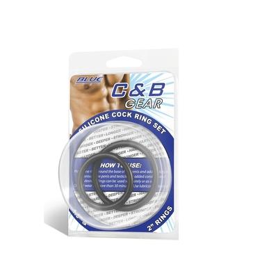 Electric EEL | Blue Line Silicone Cock Ring Set Black