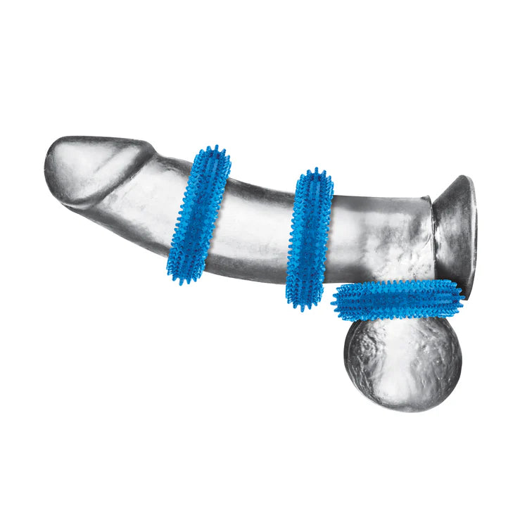 Electric EEL | Blue Line 3-Pack Ultra-Stim Stretch Cock Rings