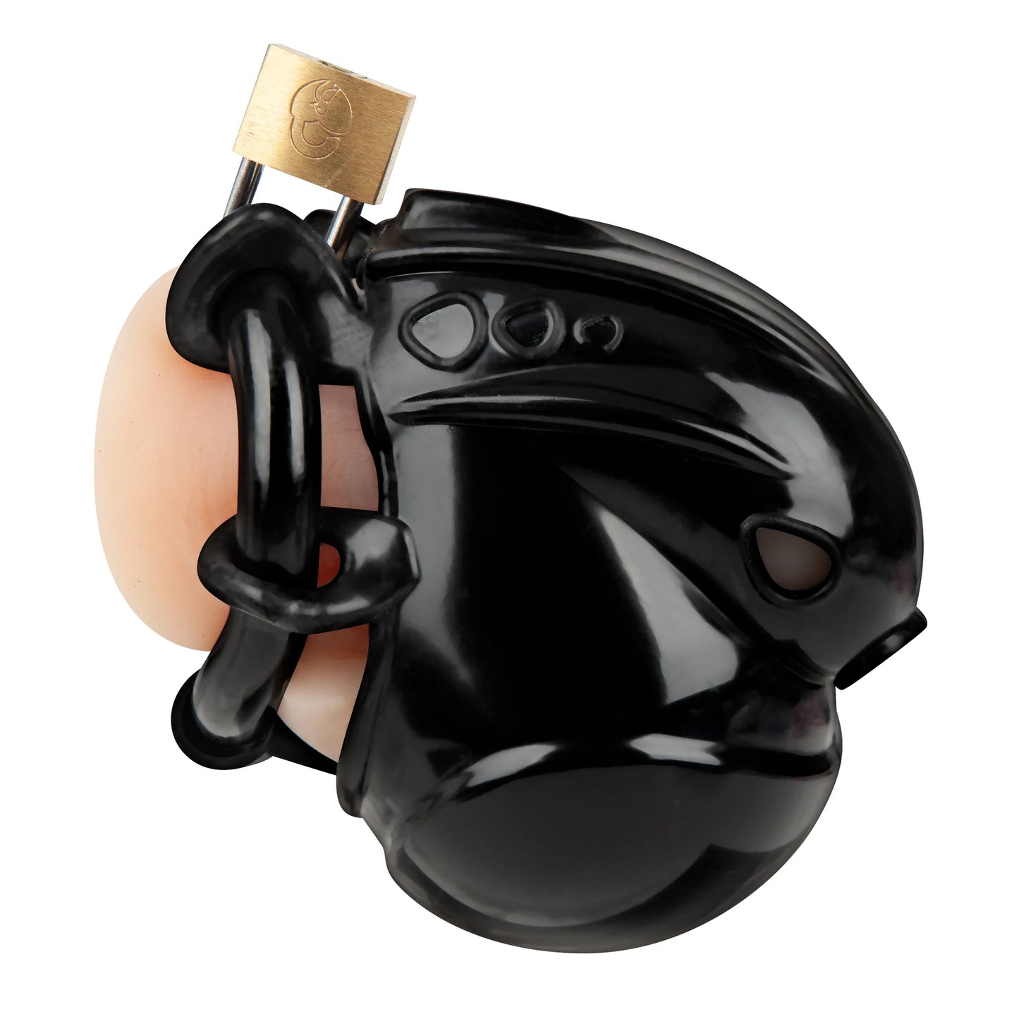 Electric EEL | Blue Line Full Restraint Silicone Cock And Balls Chastity Device 100% Coverage - Black