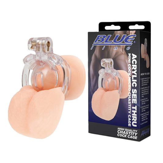 Electric EEL | Blue Line Acrylic See Thru Mini Cock Micro Chastity Cage