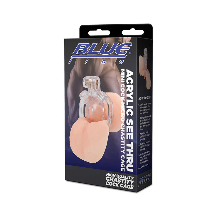 Electric EEL | Blue Line Acrylic See Thru Mini Cock Micro Chastity Cage
