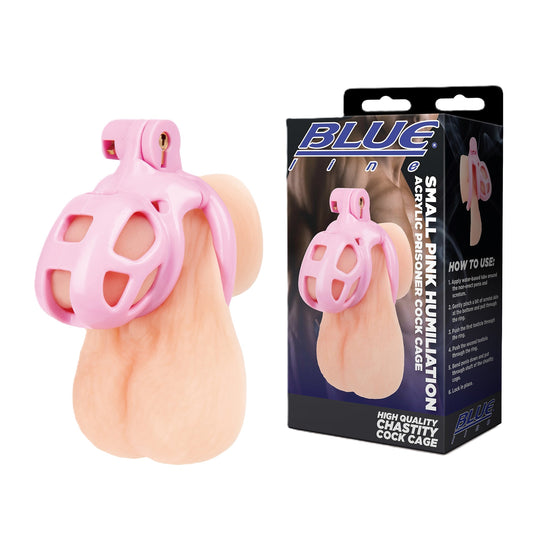 Electric EEL | Blue Line Small Pink Humiliation Acrylic Prisoner Cock Cage