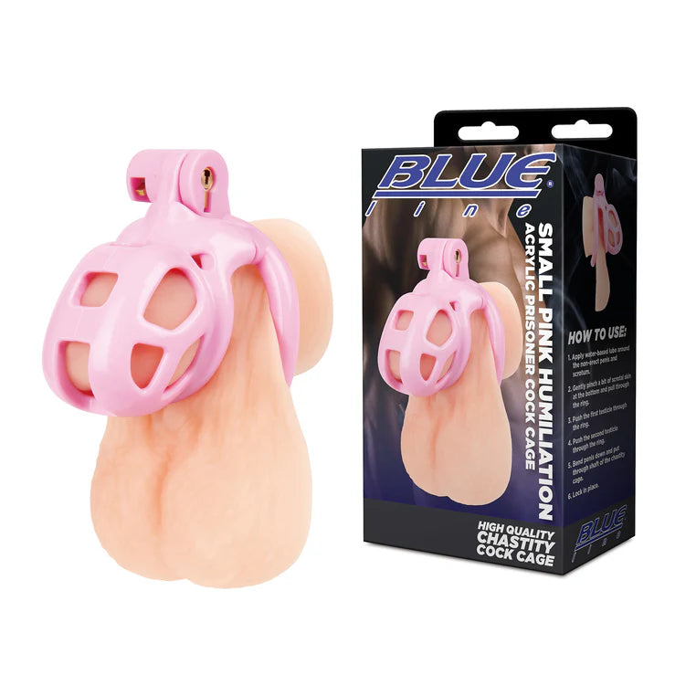 Electric EEL | Blue Line Small Pink Humiliation Acrylic Prisoner Cock Cage