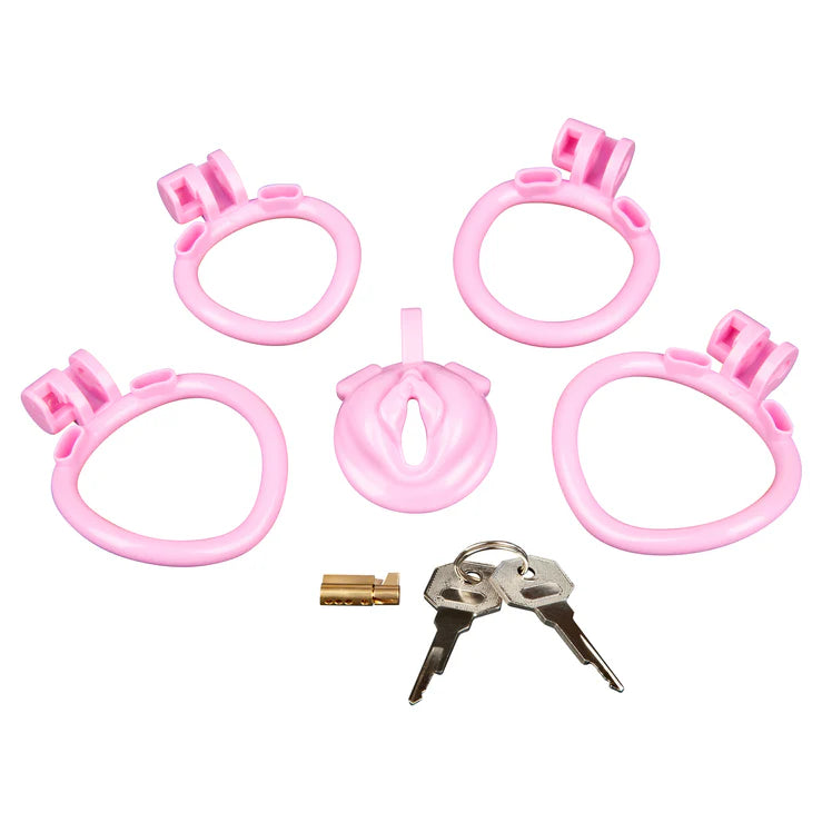 Electric EEL | Blue Line Bitchboy Degrading Mini Chastity Cage with Pussy Shape