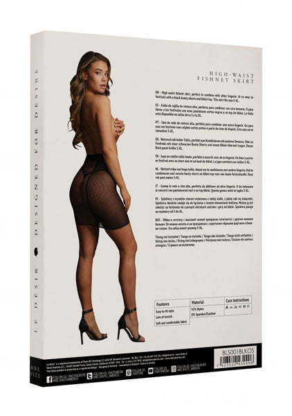Le Desir Bliss Collection High-Waist Fishnet Skirt Black Size OS