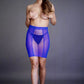 Le Desir Bliss Collection High-Waist Fishnet Skirt Blue Size OS