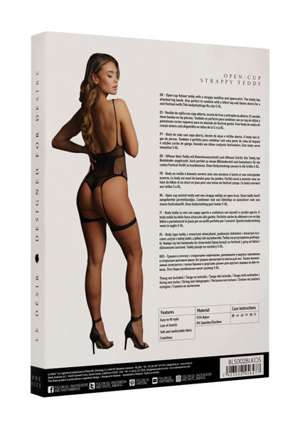Le Desir Bliss Collection Open-Cup Strappy Teddy Black Size OS