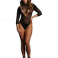 Le Desir Bliss Collection Short Sleeve Teddy Black Size OS