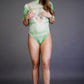 Le Desir Bliss Short Sleeve Tie Dye Teddy & Dazzling Crowned Face Bling Sticker Size OS