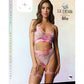Le Desir Bliss 2 Pc Tie Dye Bra Set With Garters & Dazzling Eye Contact Bling Sticker Size OS