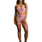 Le Desir Bliss 2 Pc Tie Dye Bra Set With Garters & Dazzling Eye Contact Bling Sticker Size OS
