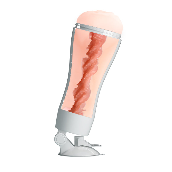 Crazy Bull Flora Stroker Vibrating Squeezable Vagina Stroker with Suction Base