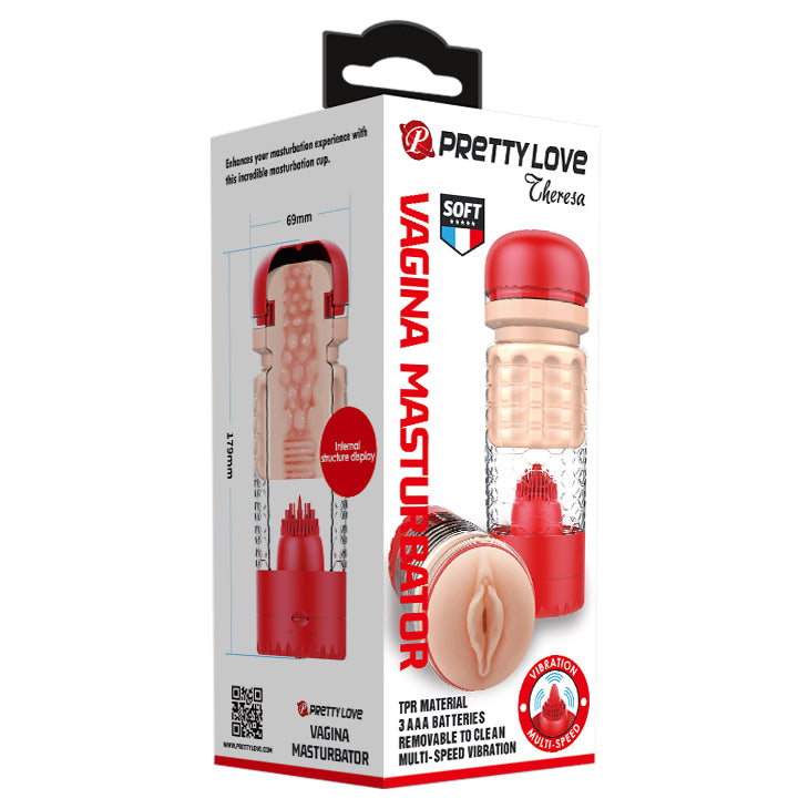 Pretty Love Emily Vibrating Vagina Masturbator Red