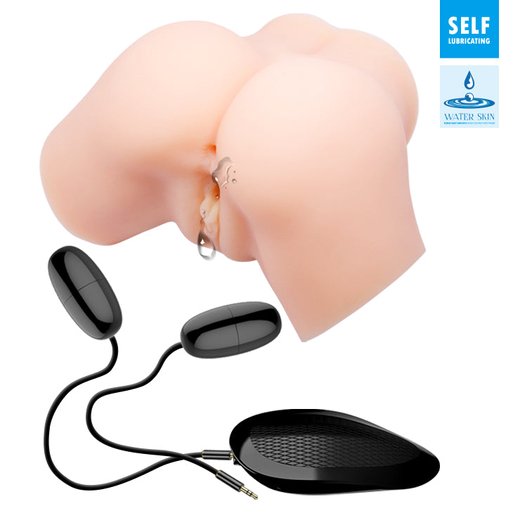 Crazy Bull Dual Vagina And Ass Vibrating Masturbator - Samantha (Flesh)