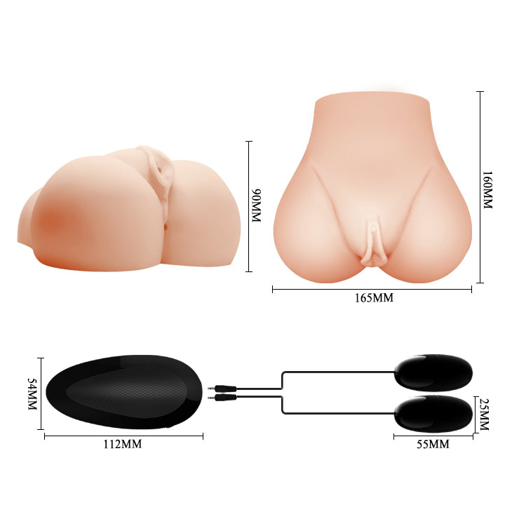 Crazy Bull Vagina And Anal Masturbator Flesh w Vibration 300mm x 185mm x 120mm / 1.1kg