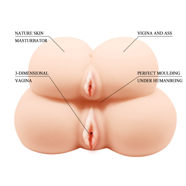 Crazy Bull Double Decker Pussy And Ass Masturbator w Vibration 200mm x 130mm x 160mm / 2kg