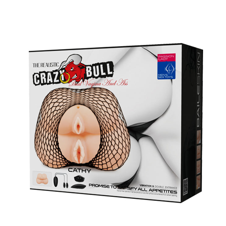 Crazy Bull Double Decker Pussy And Ass Masturbator w Vibration 200mm x 130mm x 160mm / 2kg