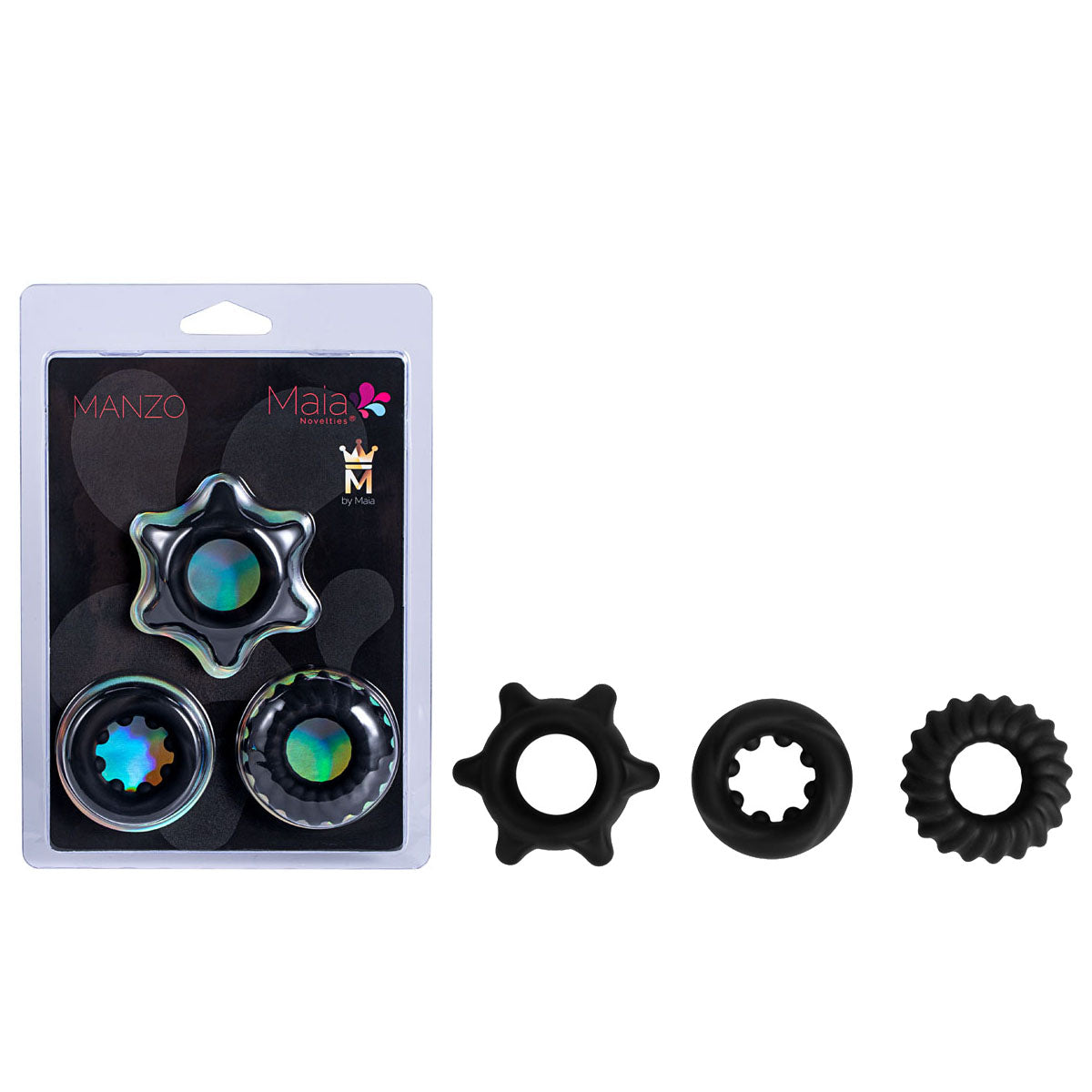 Maia Toys | Maia MANZO - Black Silicone Cock Rings - Set of 3