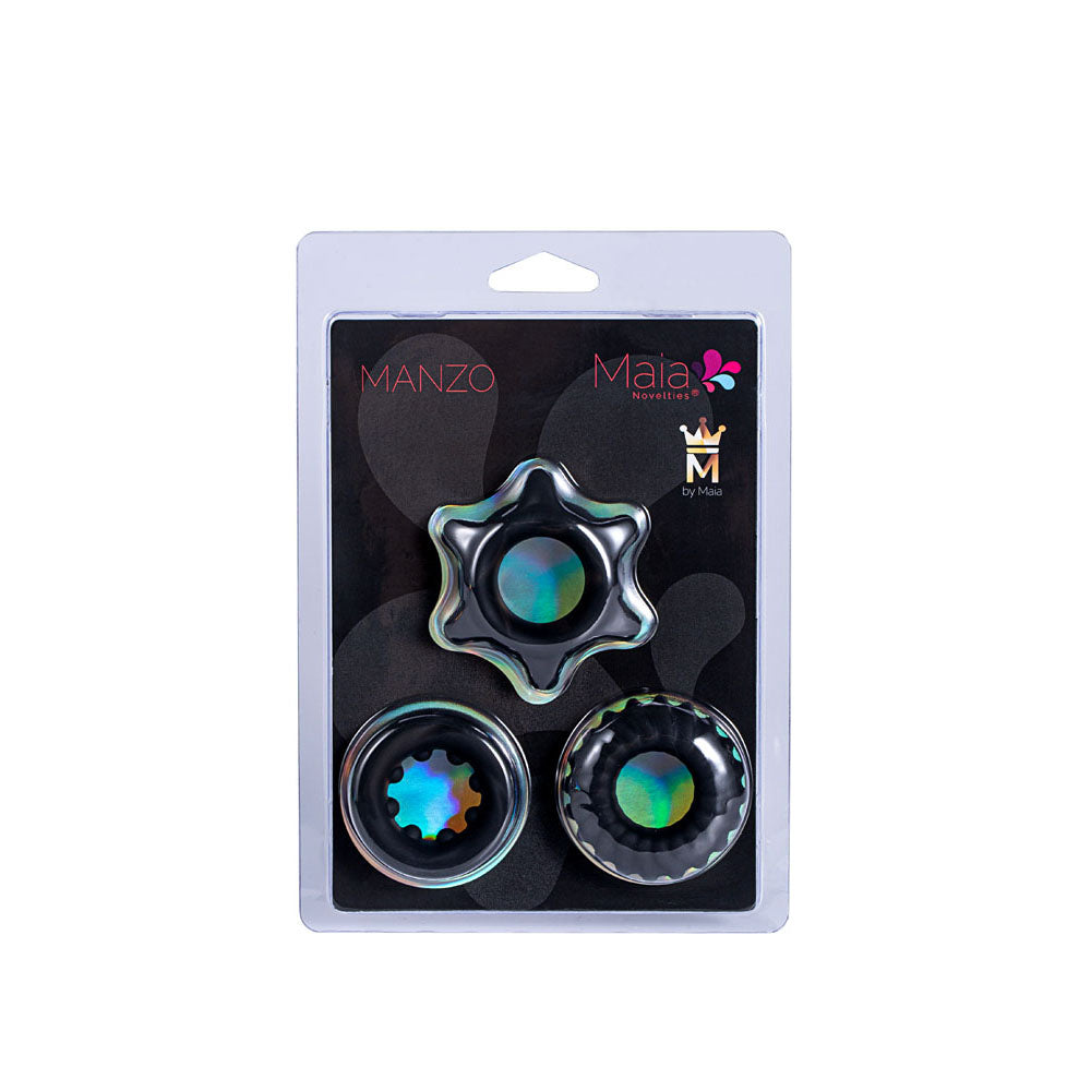 Maia Toys | Maia MANZO - Black Silicone Cock Rings - Set of 3