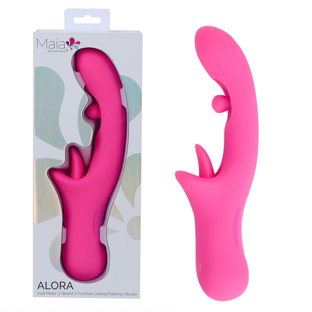 Maia Toys | Maia ALORA - Pink 24.1cm Rotating & Licking Vibrator
