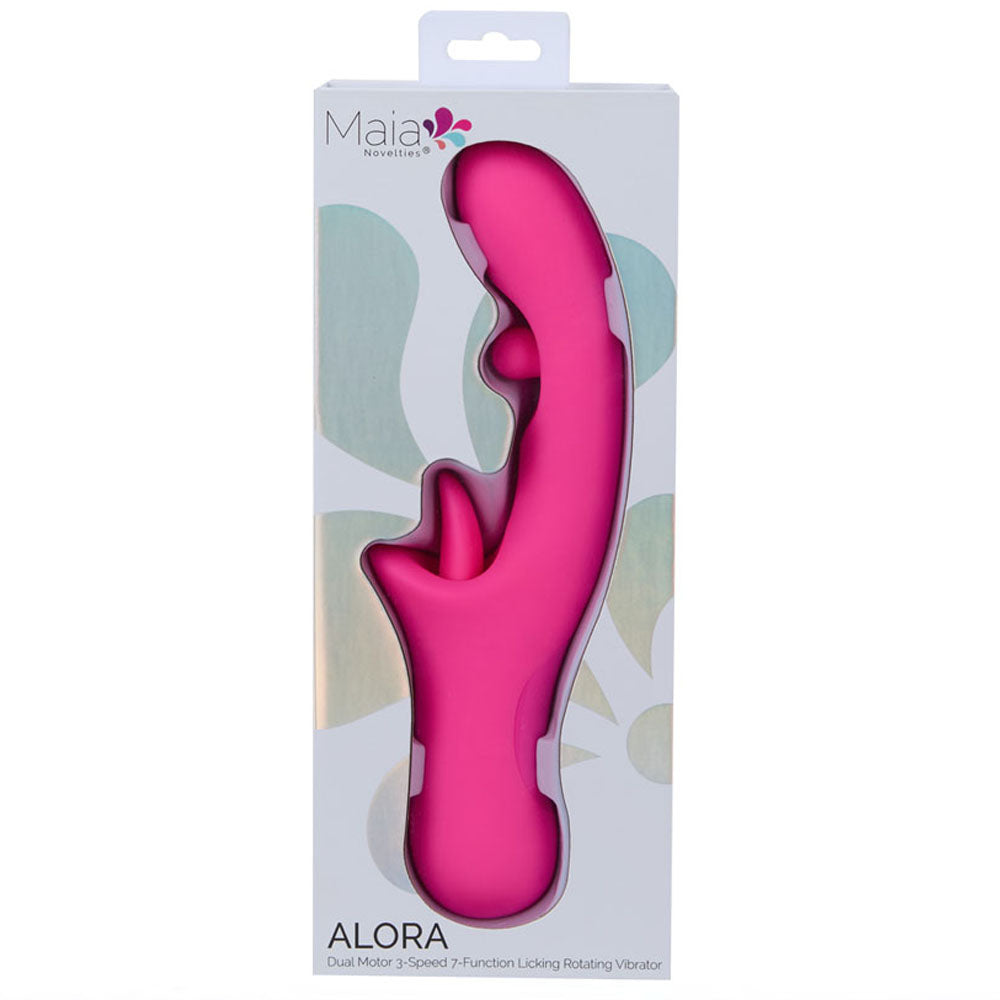 Maia Toys | Maia ALORA - Pink 24.1cm Rotating & Licking Vibrator