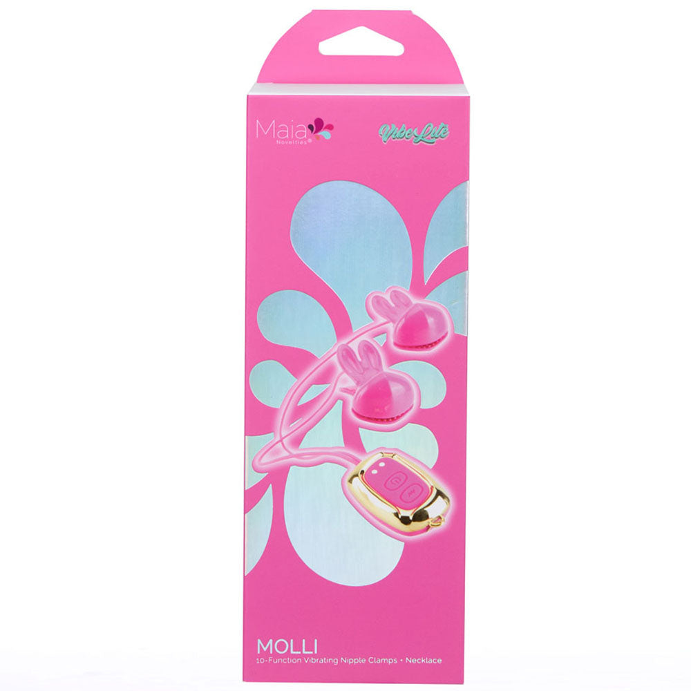 Maia Toys | Maia MOLLI - Pink Vibrating Nipple Clamps & Necklace
