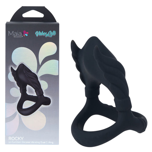 Maia Toys | Maia ROCKY - Black Vibrating Cock & Balls Ring