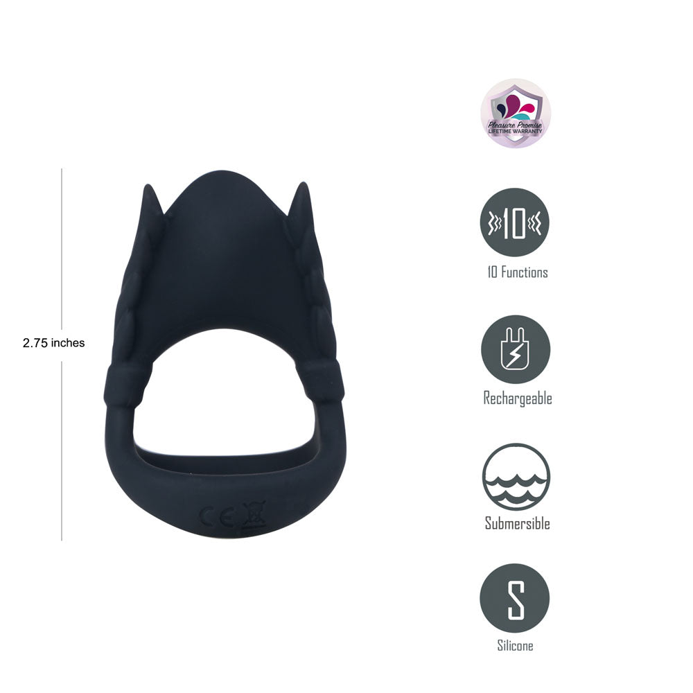 Maia Toys | Maia ROCKY - Black Vibrating Cock & Balls Ring